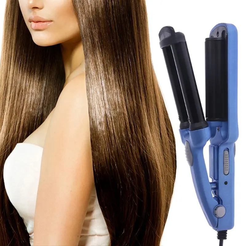 

Professional Hair Curling 3 Triple Barrel Waver Clamp Wave Curler Styling Tool