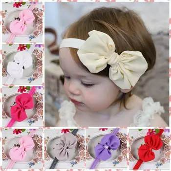 

10 Colors Cute Newborn Baby Girls Headband Infant Toddler bow-knot Elastic Hair Band Accessories