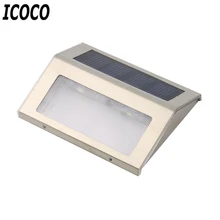 ICOCO 2 светодиодный на солнечных батареях светодиоды настенный светильник пейзаж из нержавеющей стали газон лампа водонепроницаемый IP44 энергосберегающая лампа белый/теплый белый
