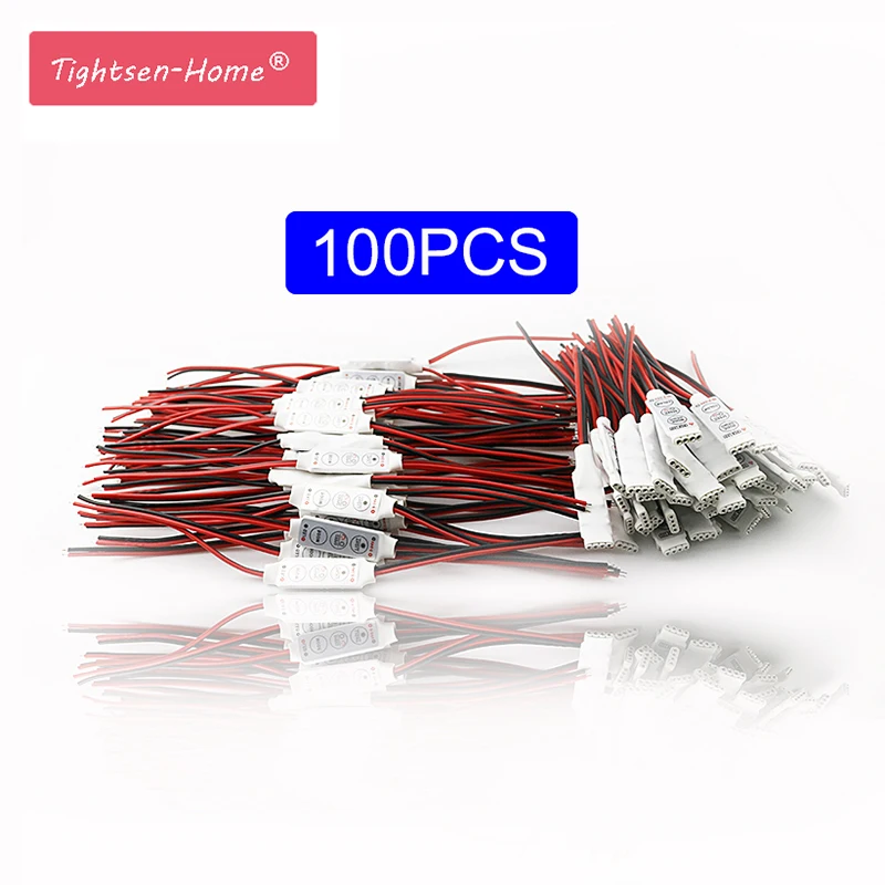 100PCS 5-24V LED Strip Controller RGB Single Color Dimmer switch 3 keys For DC 5050 3528 5630 5730 3014 Led Strip lamps lighting