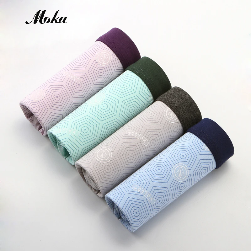 Дышащий Для мужчин Нижнее Бельё для девочек бамбук Cueca мужской боксер трусы 4PCS \