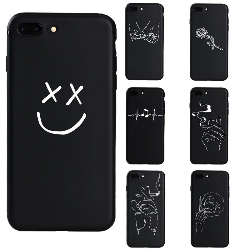 Funda de animales de línea de arte para iphone, Funda suave para iphone SE 6 6s 7 8 Plus, X XS Max XR|case for iphone|silicone casecase for iphone 5s -