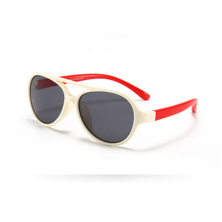 Psacss Новые Классические Pilot, Поляризационные детские солнцезащитные очки Мальчики Девочки Детская Винтаж силиконовая рамка солнцезащитные очки UV400 Gafas Infantil - Цвет линз: ATBK843-15