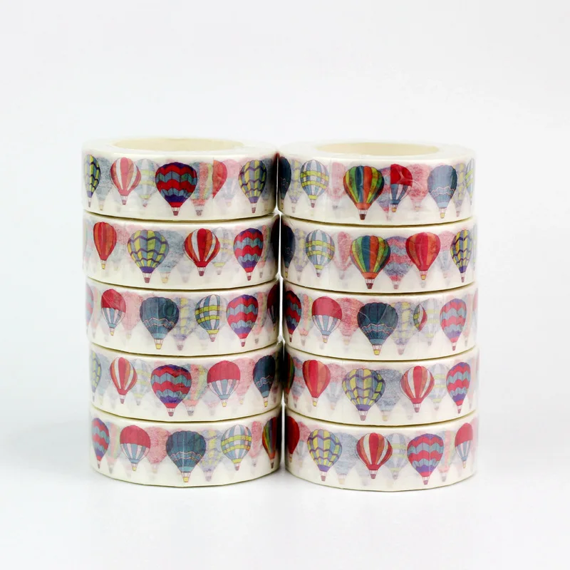 

10pcs/lot Cute Hot air balloon Washi Tapes Paper DIY Decor Scrapbooking Planner Adhesive Masking Tapes Kawaii Stationery