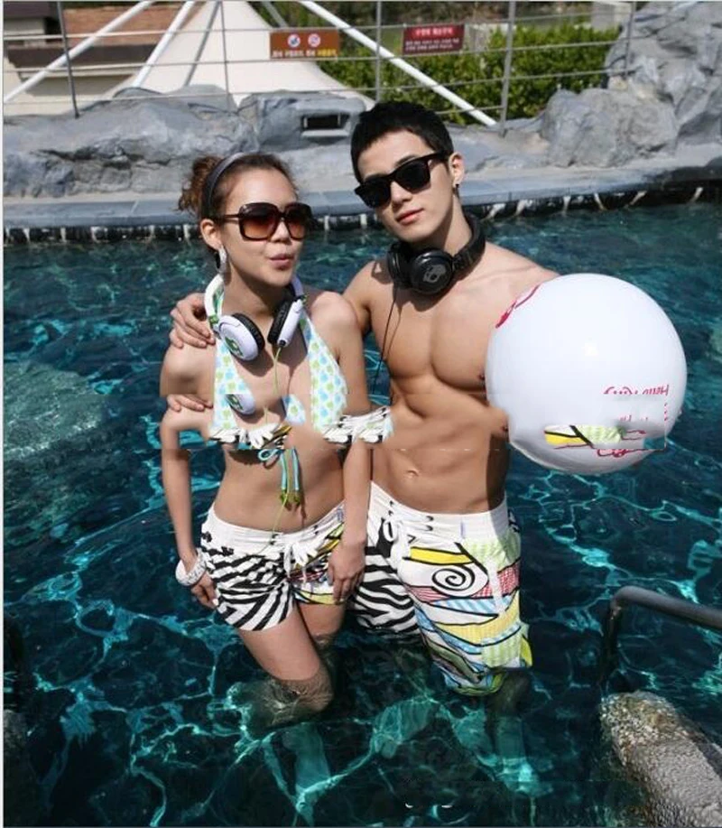 

summer brand mens womens swimming trunks quick dry boardshorts print sportswear beach swimwear couple bathing surfing short#V100