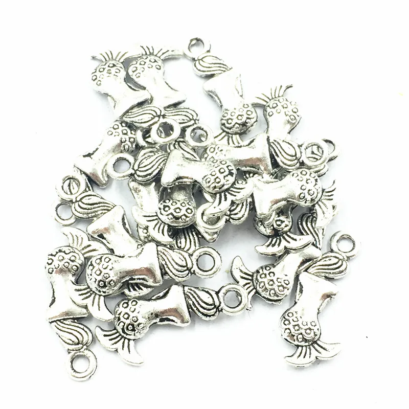 

50Pcs Silver Tone Mermaid Back View Metal Pendants For Bracelets DIY Craft Charms Jewelry Accessories 20x9mm