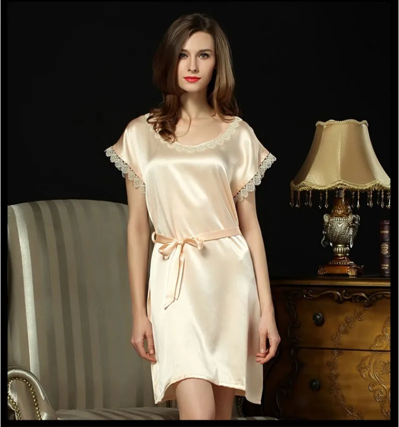 Новый 100% натуральный шелк пикантные пижамы женские плюс Размеры Для женщин летние Брендовая Дизайнерская обувь Ночная рубашка спагетти