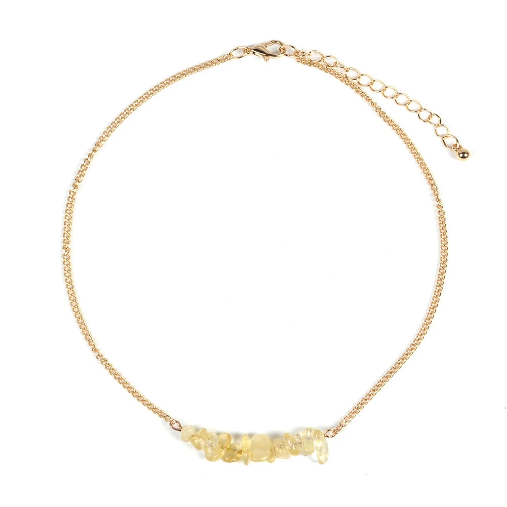 SEDmart ожерелье с натуральным камнем, пресноводным жемчугом и кристаллами для женщин и девушек, модное простое Золотое колье на цепочке, ювелирное изделие, подарок