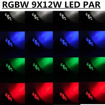 

16PCS/ 9X12W RGBW 4in1led Par lights dmx512 flat LED PAR disco lights professional dj equipment 100% NEW