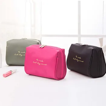

New Cosmetic Bag Solid Color Women Makeup Bag Beauty Case Travel Organizer Pouch Beautician Kits Box Professional makeup bag 20