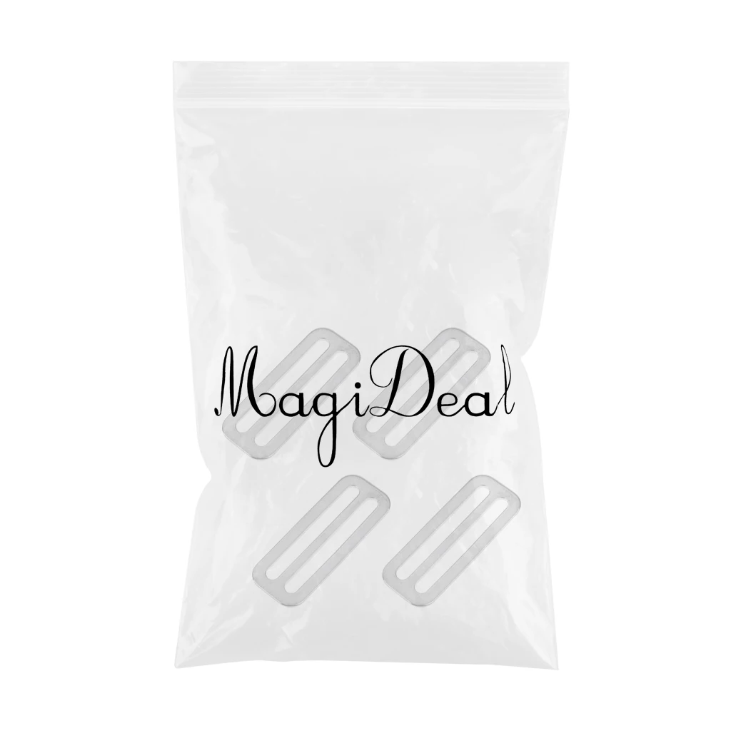 MagiDeal 4pcs/set Scuba Dive 316 Stainless Steel Weight Belt Webbing Keeper Tri- Slide Buckle Scuba Diving Keeper