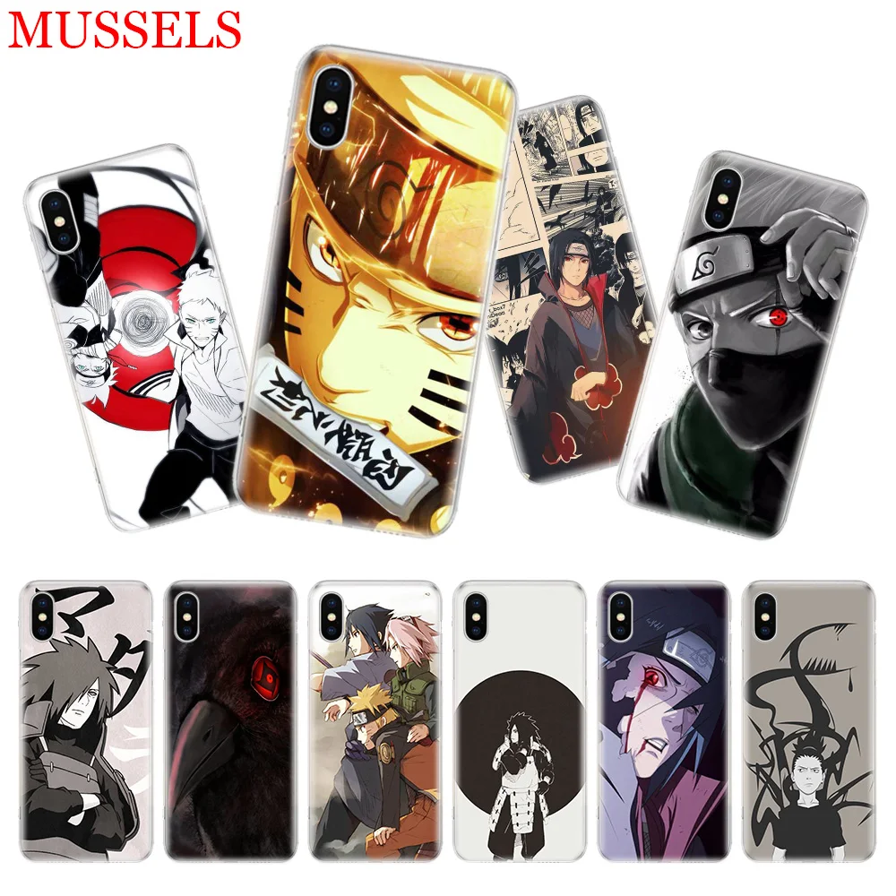 

NARUTO Anime Ninja Fashion Phone Case For iPhone 7 8 6 6S Plus X 10 Ten XS MAX XR 5 5S SE Customized Art TPU Cover Coque Capa