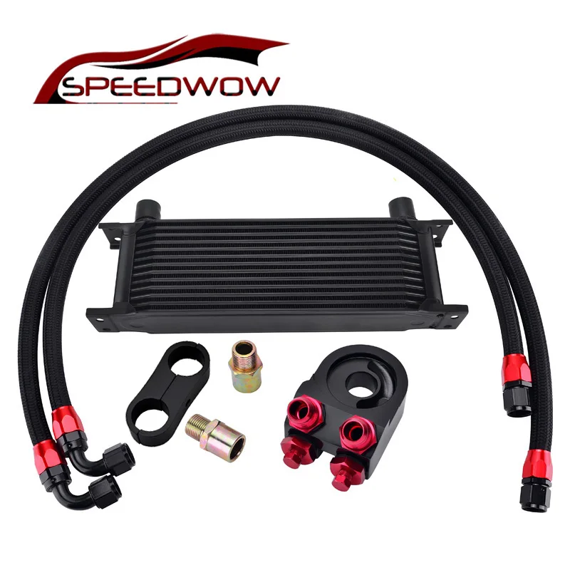 SPEEDWOW 13Row AN10 Engine Transmission Oil Cooler+Sandwich Plate Adapter+Oil Swivel Fuel Hose line+AN10 Seprator Divider Clamp SPEEDWOW 13Row AN10 Engine Transmission Oil Cooler+Sandwich Plate Adapter+Oil Swivel Fuel Hose line+AN10 Seprator Divider Clamp