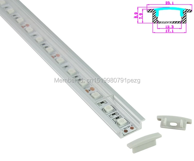 10 Sets/Lot T type Anodized LED aluminum extrusion and Led aluminum heatsink Aluminum led housing for recessed floor lighting