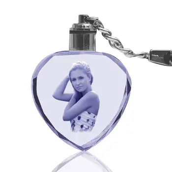

Customized Crystal Keychain Friend Birthday Gifts Anniversary Gift Christmas Present Personalised LED Light Heart Shaped Keyring