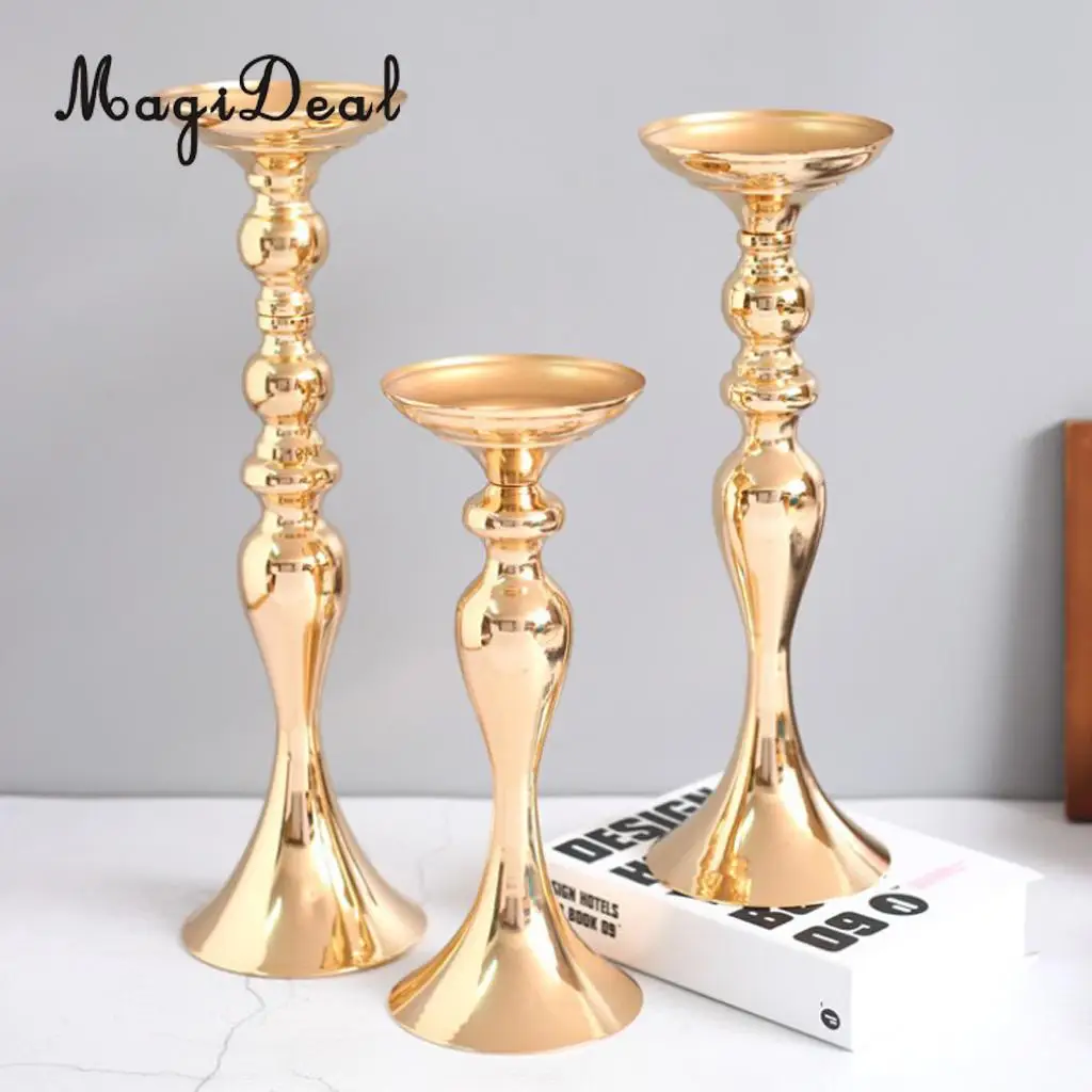 MagiDeal Tabletop Floor Stand Candle Holder Metal Flower Vase Home Decor Centerpiece Tabletop Decor