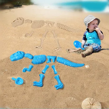 Hot Sale Summer Abs Plastic dino Baby Play sand tools with Funny Sand Mold Set Dinosaur Skeleton Bones Beach Toy Kids Children 1