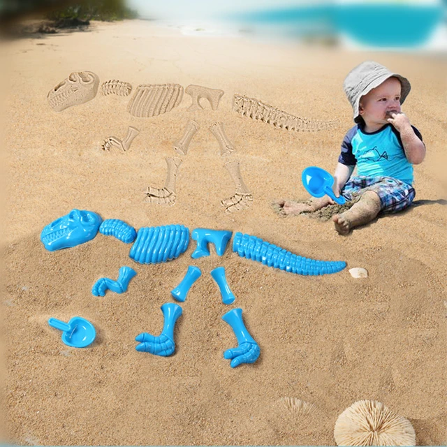 Etereauty Dinosaur Sand Mold Fossil Beach Bag Color Multi Plasticine DIY Bones Toys Adult Castle Sandbox Bone Plaything, Adult Unisex, Size: 12.6 x