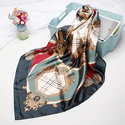 Шелковые платки с рисунком кисточкой квадратный атласный платок Для женщин desigual modis класса Люкс повязка шарф 90*90 см платок хиджаб для