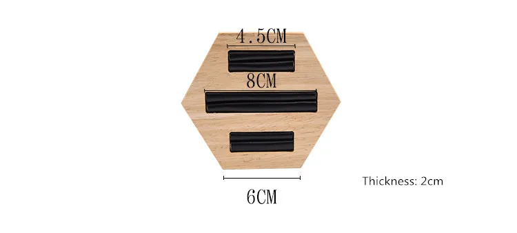 Новая мода твердой древесины лоток для показа колец шестиугольник из искусственной кожи держатель кольца Jewelry Дисплей стенд