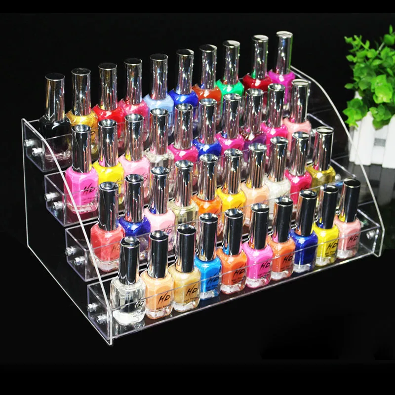 Clear Acrylic 4 Tiers Makeup Nail Polish Varnish Stand Organizer Table