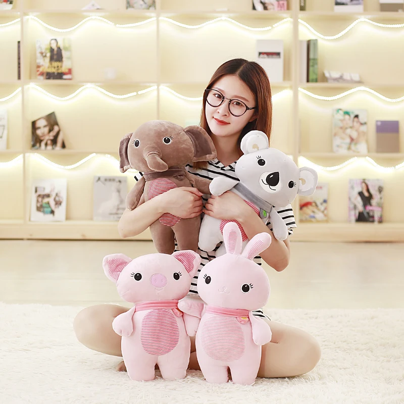 

1pc 35cm Soft Cute Down Cotton Plush Animals Toys Stuffed Plush Pig Rabbit Elephant Koala Doll Toys Birthday Gifts Kids Gift