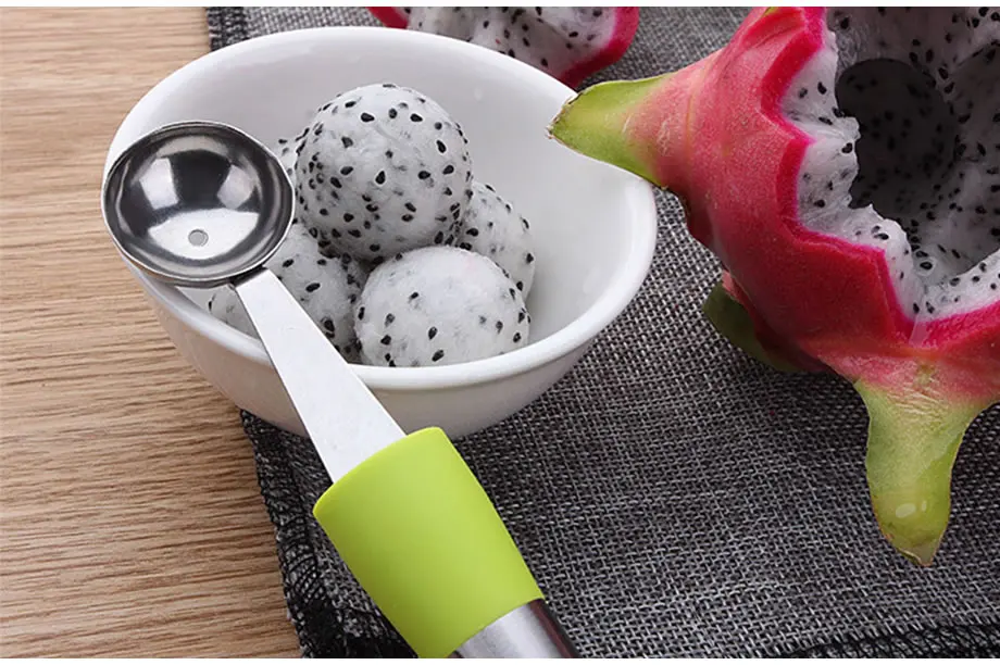 Stainless Steel Fruit Ice Cream Baller Scoop Melon Vegetable Ball Carving Spoon Cookie Dough Scooper Salad Tools Kitchen Gadgets