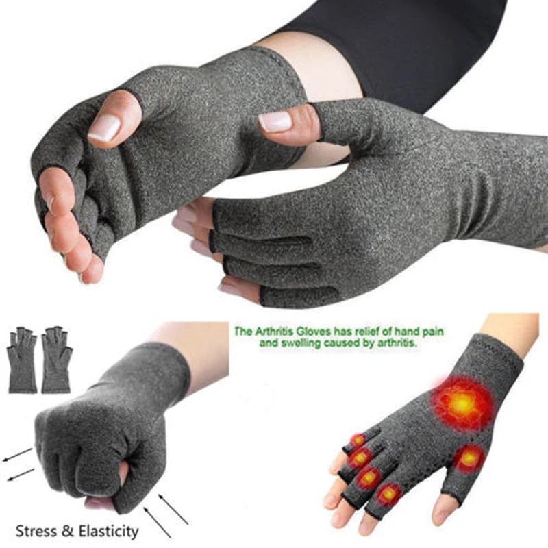 

Copper Compression Gloves Carpal Arthritis Joint Pain Promote Circulation Comfortable Fingerless Flexible Gloves cleaning tools