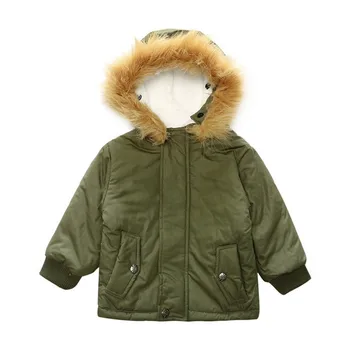 

New Baby Coat Boys Green Hooded Jacket Thickness 0-2 AGE Cappotto Bimbo Baby Clothes 7BBC032
