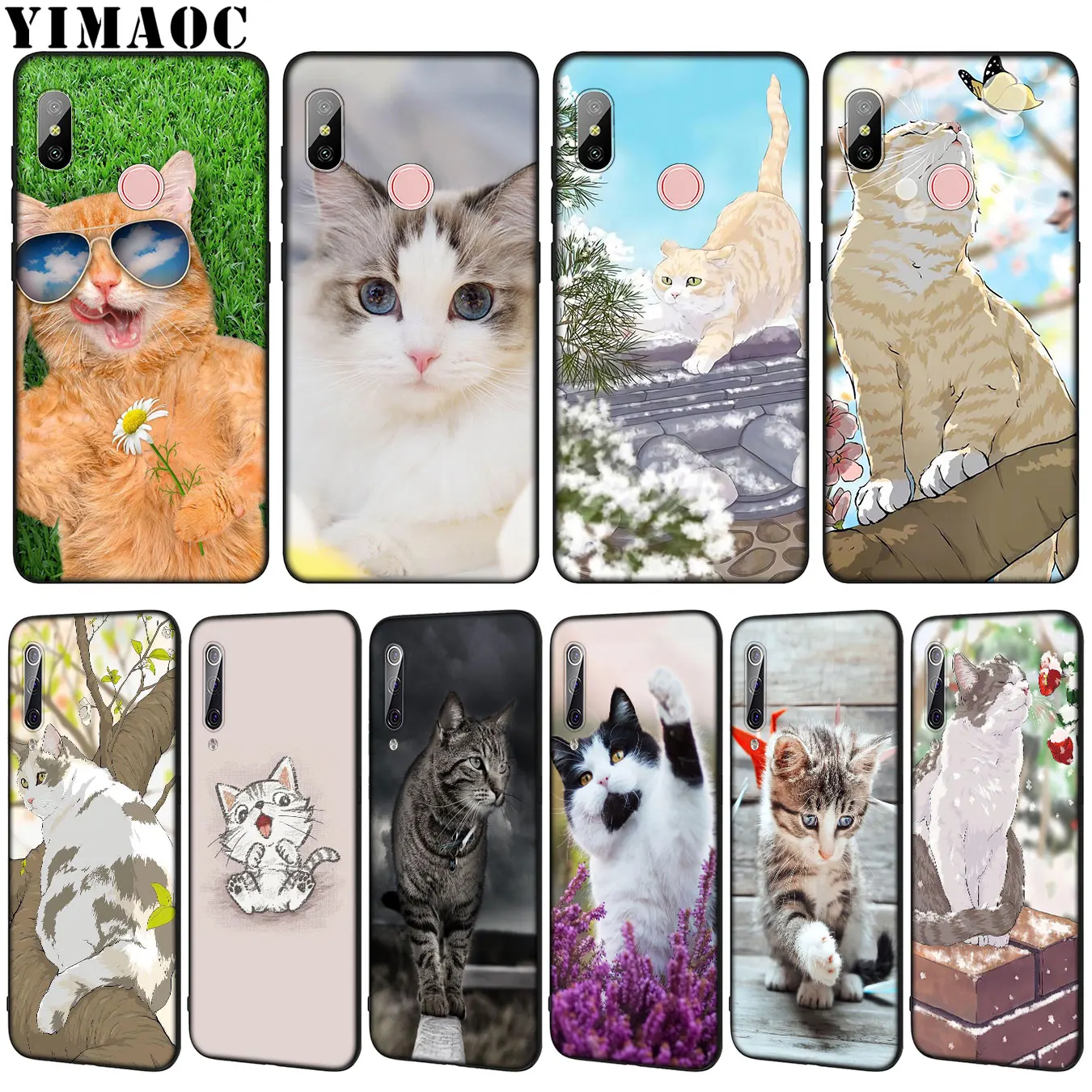Мягкий силиконовый чехол YIMAOC Meow для телефона Xiaomi Mi 9 9T CC9 CC9E A3 PRO 8 SE A2 Lite A1 6 6X 5X pocophone