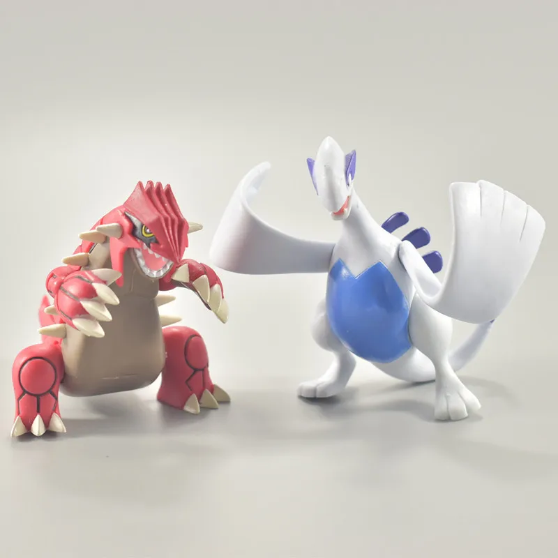 8cm 2Pcs/Set Cute kwaii Anime Character Groudon Lugia pokemones Action Figure Toys Kids Gifts Model Decoration