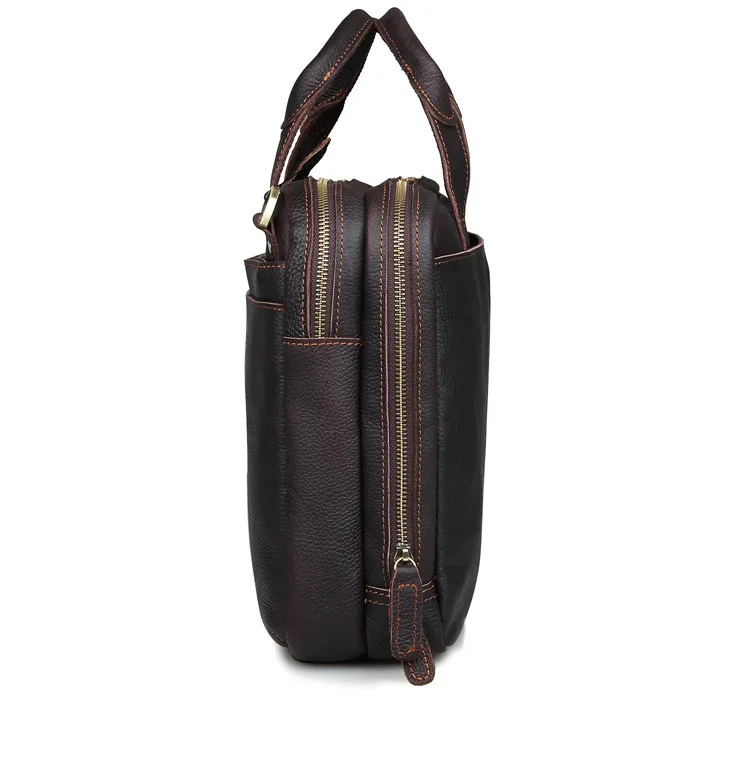 J.M.D Новое поступление натуральная коричневая коровья кожа мужской портфель сумка для ноутбука сумка Мужская модная сумка 7092Q