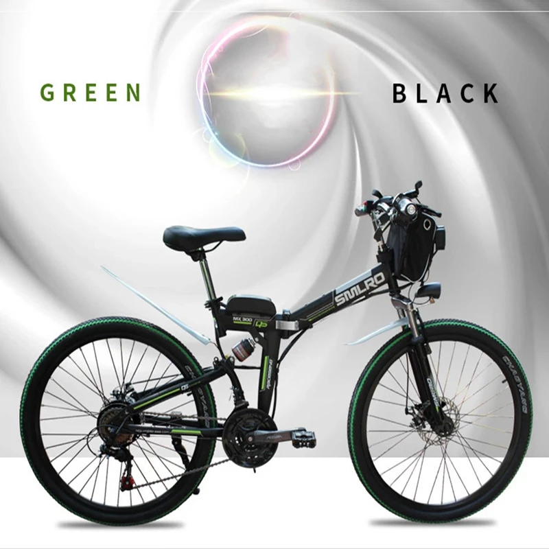 Top FoFolding electric vehicle 48V 350W lithium battery Aluminum Alloy shock mountain electric bicycle 0