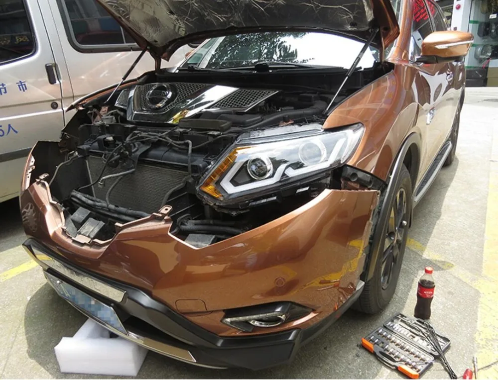 2 шт. светодиодный фары для Nissan X Trail 2017 Автомобильный свет двойной ксеноновые