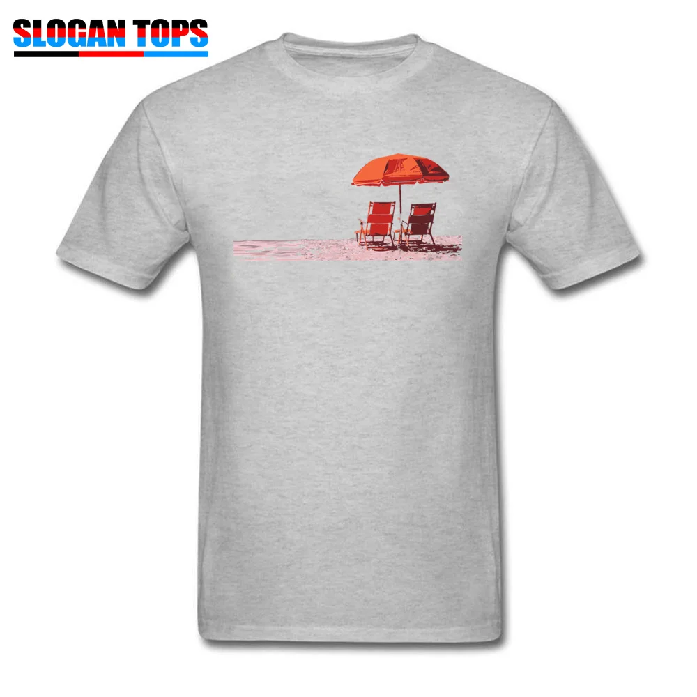 Round Collar beach 1778570_960_720 Pure Cotton Men Top T-shirts Personalized Short Sleeve Tees 2018 Hot Sale Geek T Shirt beach 1778570_960_720 grey