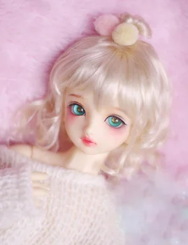 

BJD doll wigs light golden Imitation mohair hair wigs for 1/3 1/4 1/6 BJD DD SD MSD YOSD doll dumpling curly hair wigs