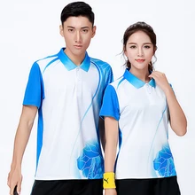Новая спортивная рубашка для бадминтона Женская/Мужская, Спортивная теннисная рубашка, рубашка для настольного тенниса, быстросохнущая спортивная рубашка 8809