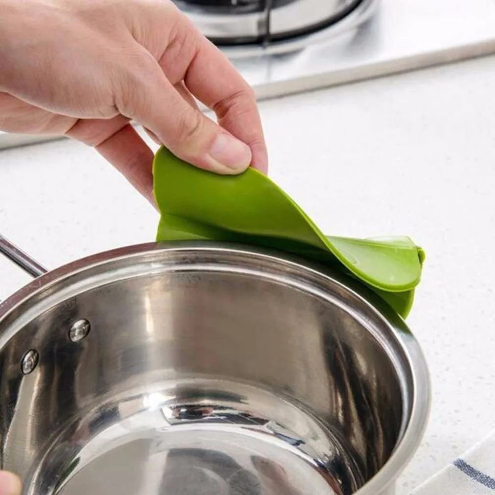 Практичный анти разлив кухонная вытяжка гаджет силиконовый жёлоб для бетонной смеси скольжения на Pour для чаши сковородки Pots домашний кухонный инструмент