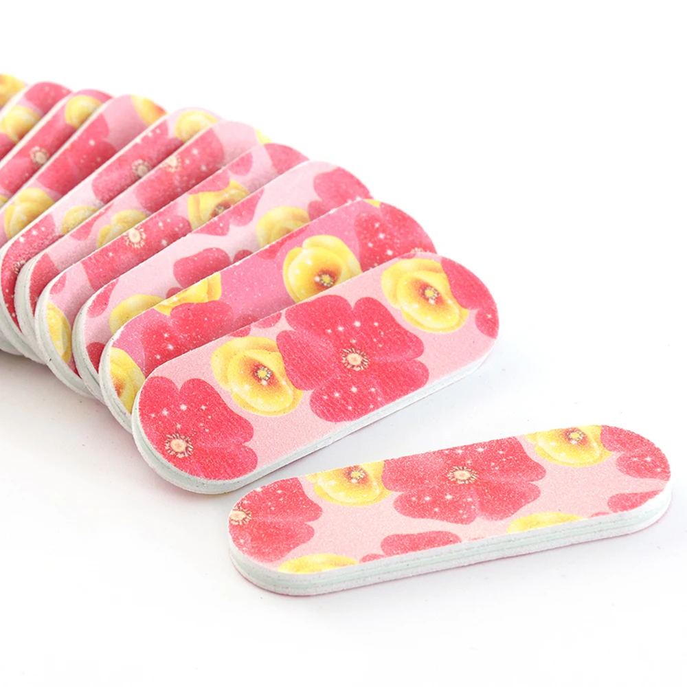 

20pcs/lot Nail Buffer Block Pink Purple Flower Oval Lovely Sanding Polishing File Manicure Pedicure Nail Art Tool Polisher SAA22