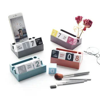 

Nordic Mobile Phone Storage Rack Creative Office Desktop Shelf Calendar Makeup Brush Holder Desk Organizer For Home Decoration