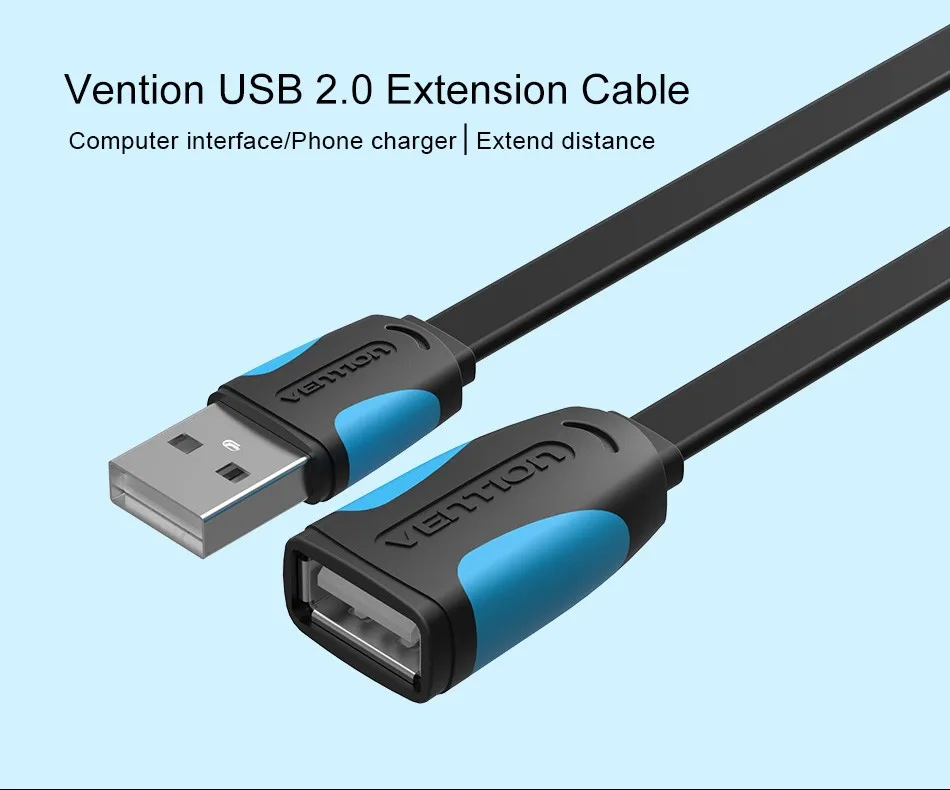 Vention USB 2,0 папа-мама USB кабель 1 м 1,5 м 2 м 3 м 5 м 3 фута Удлинительный кабель удлинитель шнура для портативных ПК