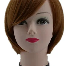 Парик Боб Fei-Show синтетический жаростойкий желтый блонд короткие волнистые волосы мокко вечерние салонные костюмы для Хэллоуина