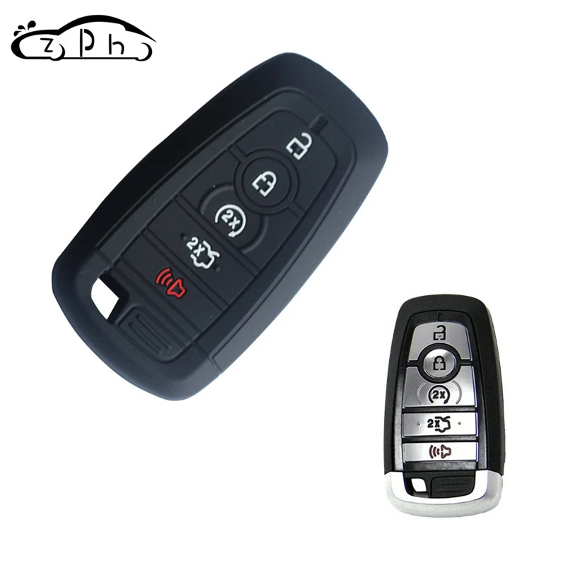 2Pcs Silicone Car Remote Key Fob Cover Case For Ford F-150 F-250 F-350 Fusion Fiesta Mustang Explorer Skin Jacket 4 Button