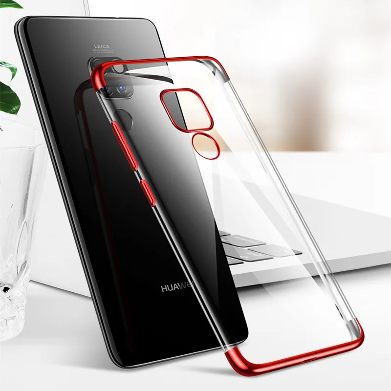 

Plating Soft TPU Case For Huawei Mate 20 Lite X 10 Pro P20 P10 Lite Transparent Phone Back Cover Capa Slim Protective Clear Case