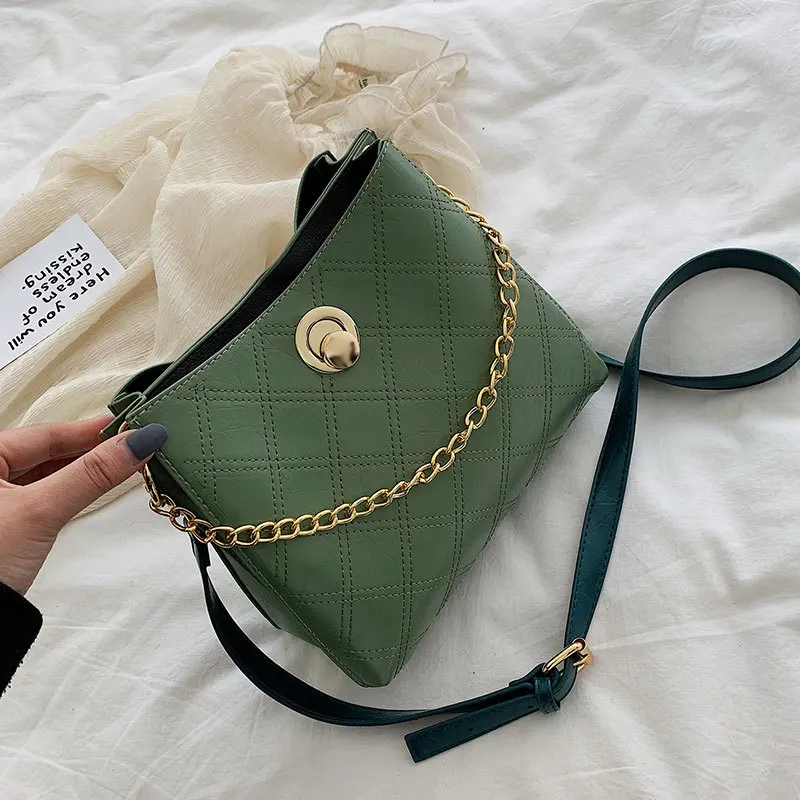 

Luxury Designer Bucket Bags Small Chain Handbags Elegant Crossbody Women Leather Shoulder Bag 2019 Korean Style Messenger Bag