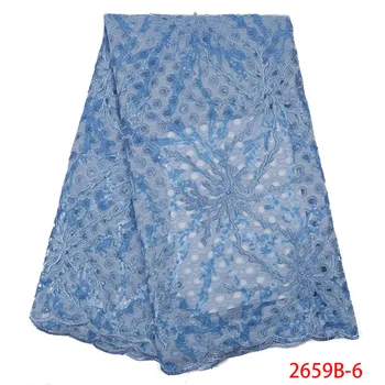 

HOt Sale 2019 newest African Organza Lace Fabric Light Blue With Gold Sequins Embroidery 5yards/pcs For Party Dress GD2659B-1