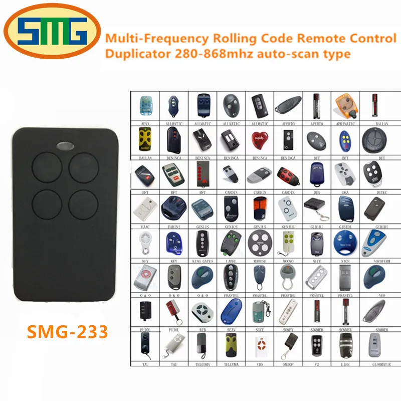 

2X free shipping Universal Multi frequency 280-870mhz Key Fob garage door Remote Control rolling code and fixed code duplicator