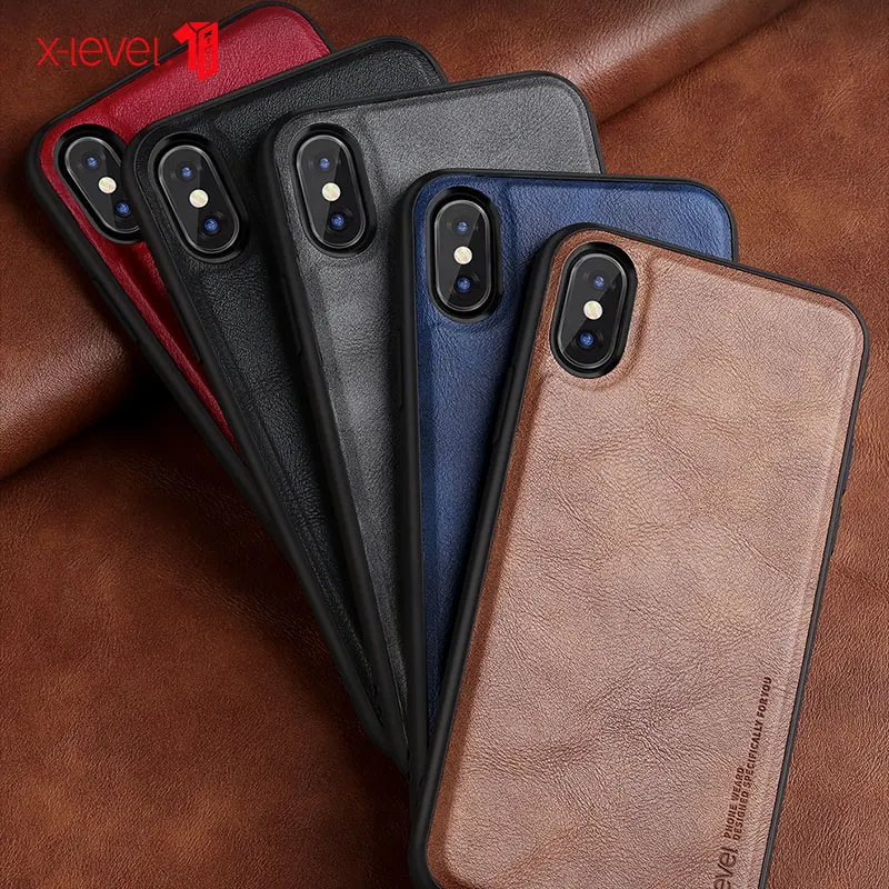 

Luxury leather case for iphone X XS MAX XR 8 7 6 6S plus silicone cover Simple Business Retro Style coque advanced funda capa