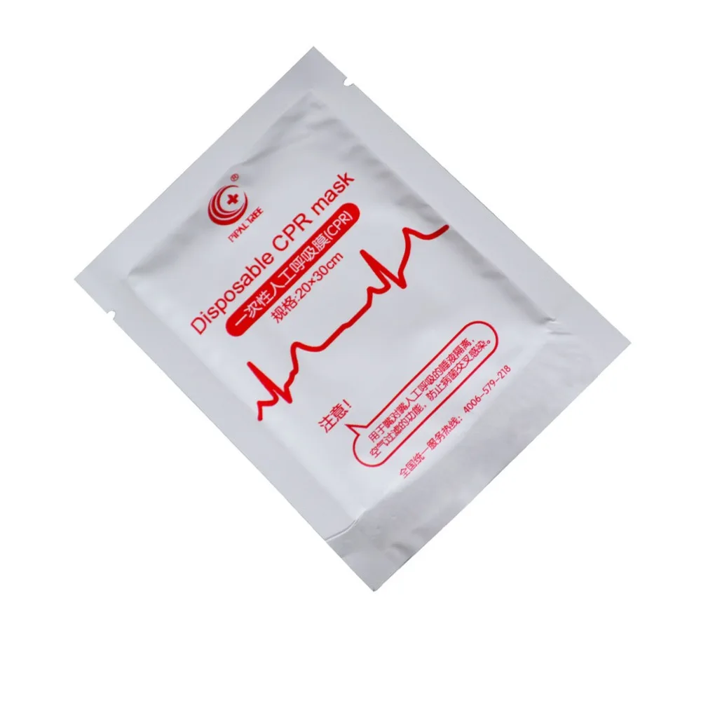 1pc Disposable CPR Mouth To Mouth Breathing Resuscitator Mask Emergency Face Shield One Way Valve For CPR/AED Training First Aid