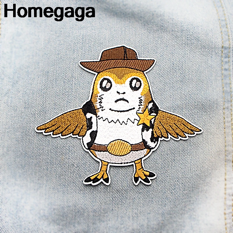 

Homegaga Prog bird Embroidered cartoon patches iron on Sewing badges para jersey bag shoes Applique DIY Patchwork stickers D2100